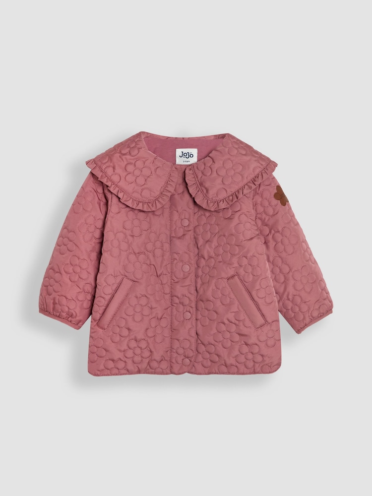 JoJo Maman Bébé Pink Floral Quilted Jacket - Image 1 of 4