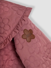 JoJo Maman Bébé Pink Floral Quilted Jacket - Image 3 of 4