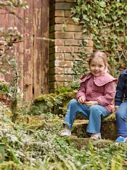JoJo Maman Bébé Pink Floral Quilted Jacket - Image 4 of 4
