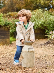 JoJo Maman Bébé Natural Dinosaur Print Waterproof Jacket - Image 1 of 6