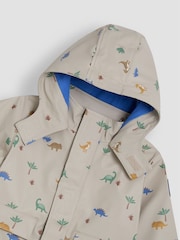JoJo Maman Bébé Natural Dinosaur Print Waterproof Jacket - Image 6 of 6