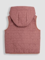 JoJo Maman Bébé Pink Butterfly Quilted Puffer Gilet - Image 2 of 3