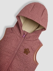 JoJo Maman Bébé Pink Butterfly Quilted Puffer Gilet - Image 3 of 3