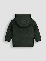 JoJo Maman Bébé Khaki Dinosaur Quilted Puffer Jacket - Image 2 of 4