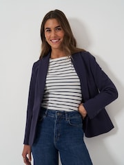 Crew Clothing Blue Ponte Blazer - Image 1 of 5