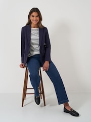 Crew Clothing Blue Ponte Blazer - Image 3 of 5