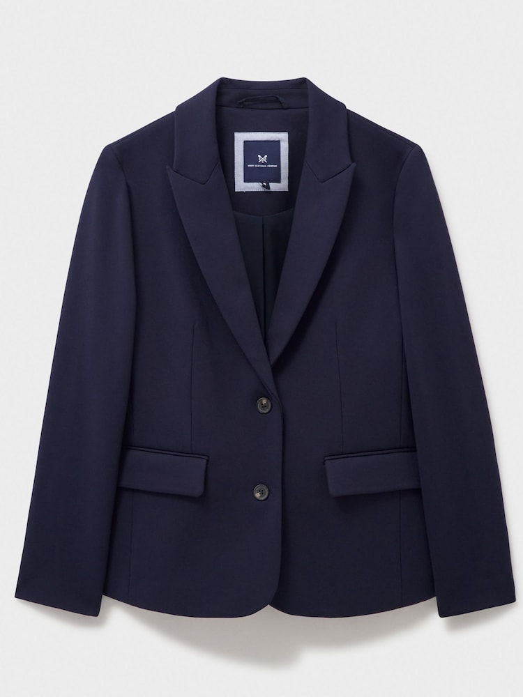 Crew Clothing Blue Ponte Blazer - Image 5 of 5