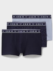 Crew Clothing Company Blue Off White Jersey Boxers 3 Pack - Image 1 of 2