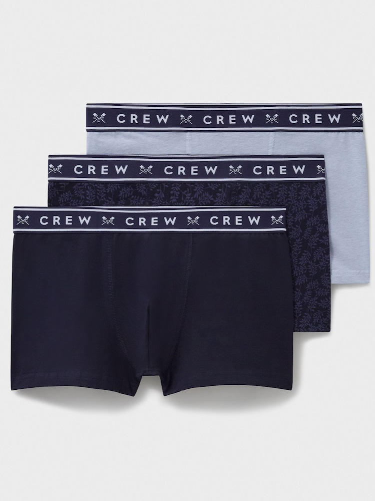 Crew Clothing Company Blue Off White Jersey Boxers 3 Pack - Image 1 of 2