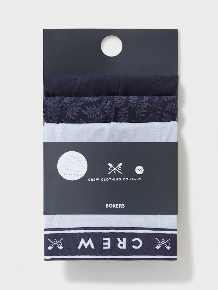 Crew Clothing Company Blue Off White Jersey Boxers 3 Pack - Image 2 of 2