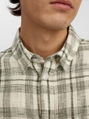 Anerkjendt Green/Ecru Akleif 100% Cotton Check Shirt - Image 4 of 6