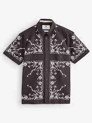 Anerkjendt Black Theo Flower Print Shirt - Image 1 of 1