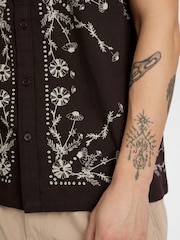 Anerkjendt Black Theo Flower Print Shirt - Image 5 of 6