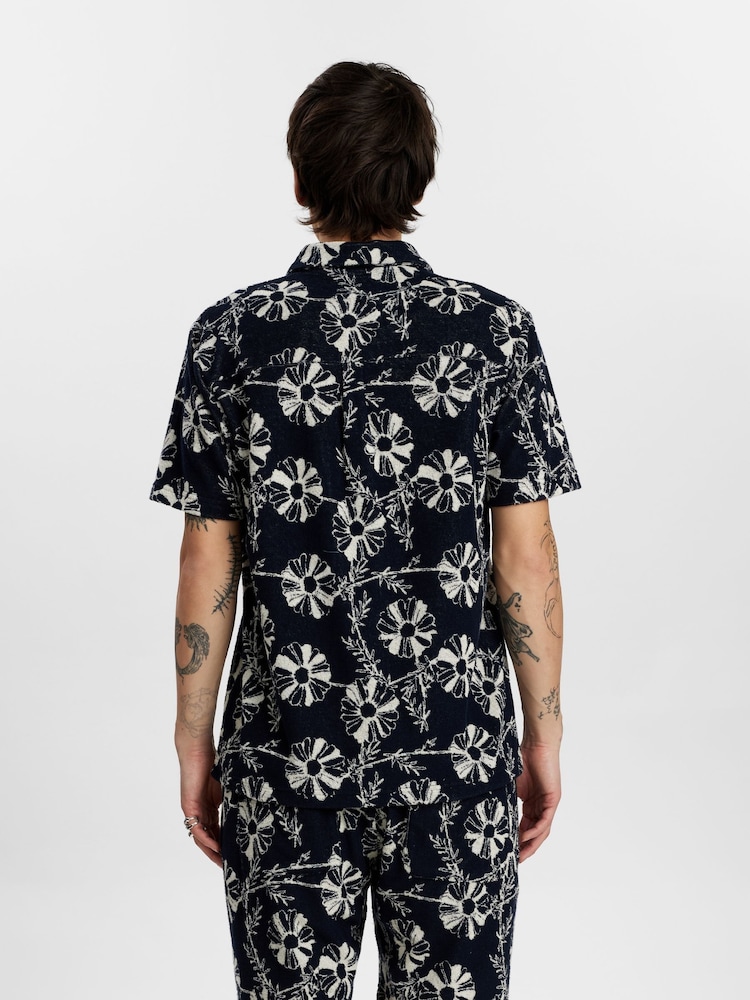 Anerkjendt Navy Akleo Frotte Print Shirt - Image 2 of 5
