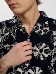 Anerkjendt Navy Akleo Frotte Print Shirt - Image 3 of 5