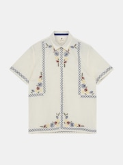 Anerkjendt Cream Theo Cross Stitch 100% Cotton Shirt - Image 1 of 1