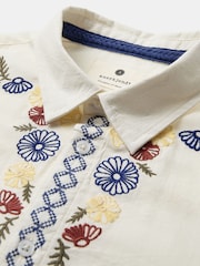 Anerkjendt Cream Theo Cross Stitch 100% Cotton Shirt - Image 3 of 3