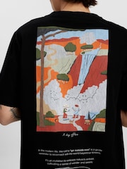 Anerkjendt Black Graphic Print 100% Cotton T-Shirt - Image 4 of 5