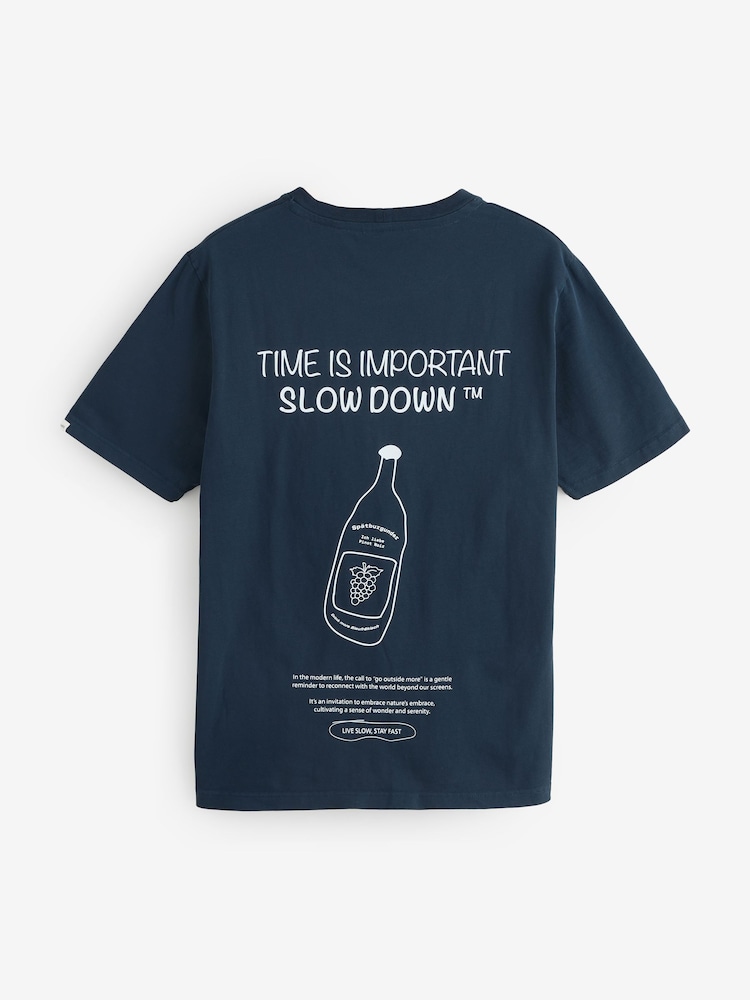 Anerkjendt Navy 100% Cotton Seasonal Graphic T-Shirt - Image 2 of 2