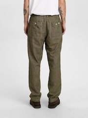 Anerkjendt Khaki Green Akjan Twill Contrast Trousers - Image 2 of 5