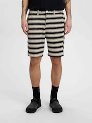 Anerkjendt Black Akjan Structured Stripe Shorts - Image 1 of 6