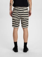 Anerkjendt Black Akjan Structured Stripe Shorts - Image 2 of 6