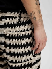Anerkjendt Black Akjan Structured Stripe Shorts - Image 5 of 6