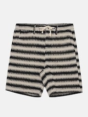 Anerkjendt Black Akjan Structured Stripe Shorts - Image 6 of 6