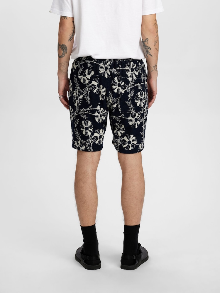 Anerkjendt Navy Akjan Frotte Shorts - Image 2 of 5
