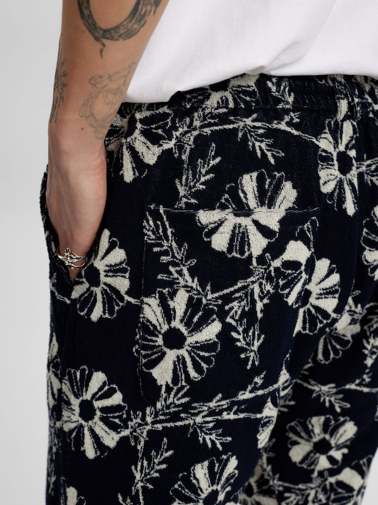 Anerkjendt Navy Akjan Frotte Shorts - Image 3 of 5