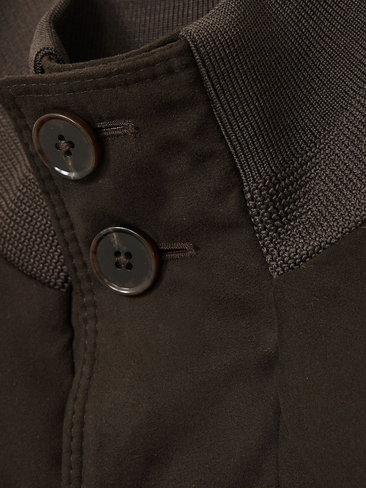 Reiss Chocolate Brown Marsian Patch-Pocket Quilted-Alcantara Jacket - Image 7 of 7 Reiss Chocolate Brown Marsian Patch-Pocket Quilted-Alcantara Jacket - Image 7 of 7