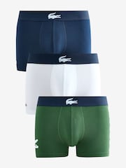 Lacoste Blue Cotton Stretch Boxers 3 Pack - Image 1 of 7