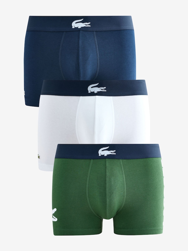 Lacoste Blue Cotton Stretch Boxers 3 Pack - Image 1 of 7