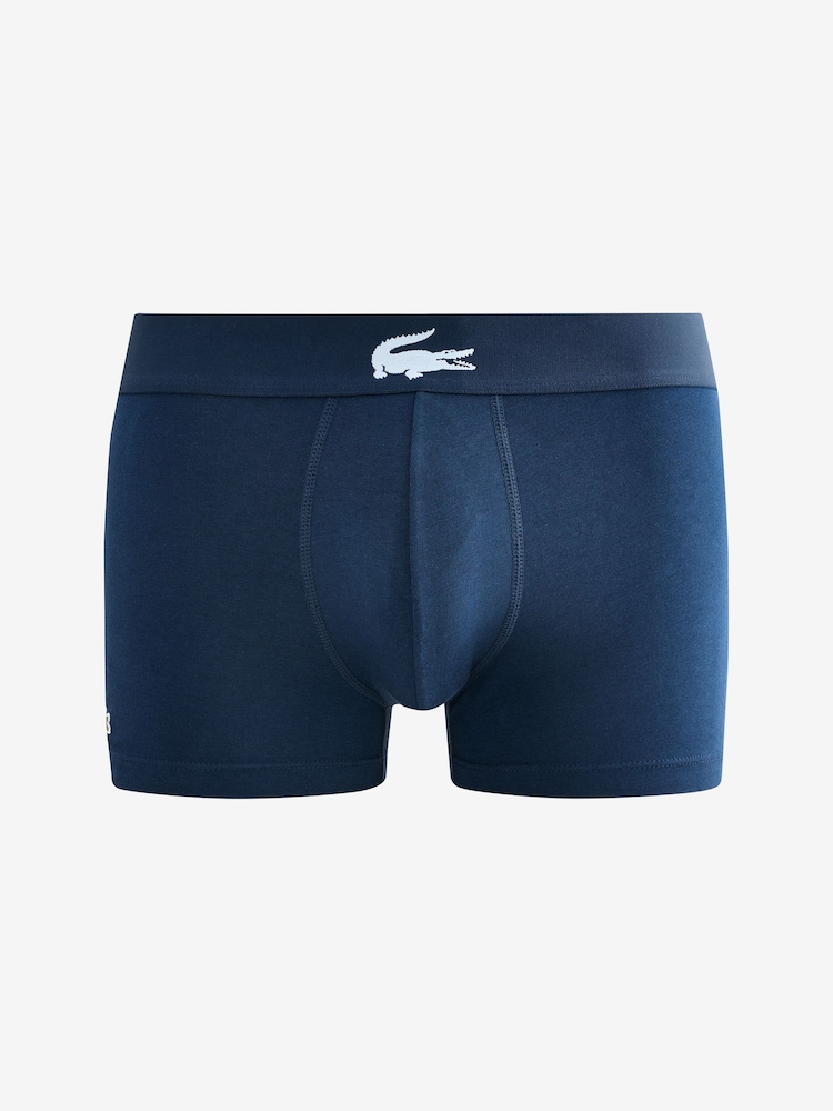 Lacoste Blue Cotton Stretch Boxers 3 Pack - Image 2 of 7 Lacoste Blue Cotton Stretch Boxers 3 Pack - Image 2 of 7
