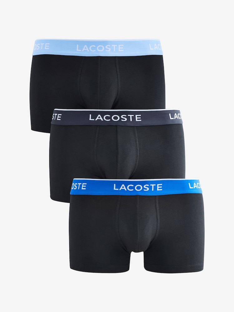 Lacoste Cotton Stretch Black Boxers 3 Pack - Image 1 of 12