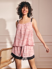 Rockett St George Pink Cami Pyjamas Shorts Set - Image 3 of 9