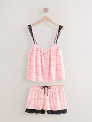 Rockett St George Pink Cami Pyjamas Shorts Set - Image 6 of 9