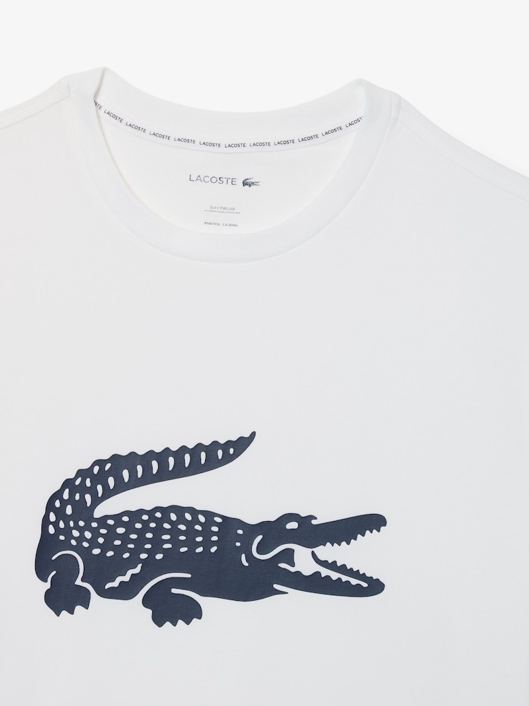 Lacoste Blue Crocodile Print Pyjamas Set - Image 2 of 2