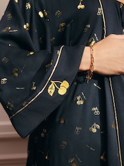 Rockett St George Black/Gold Cherry Satin Robe - Image 7 of 10