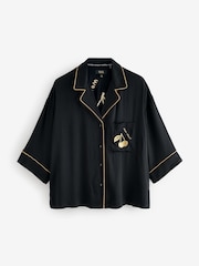 Rockett St George Black and Gold Cherries Satin Button Through Pyjamas - Image 6 of 9
