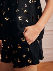Rockett St George Black/Gold Cherry Cami Pyjamas Shorts Set - Image 9 of 15