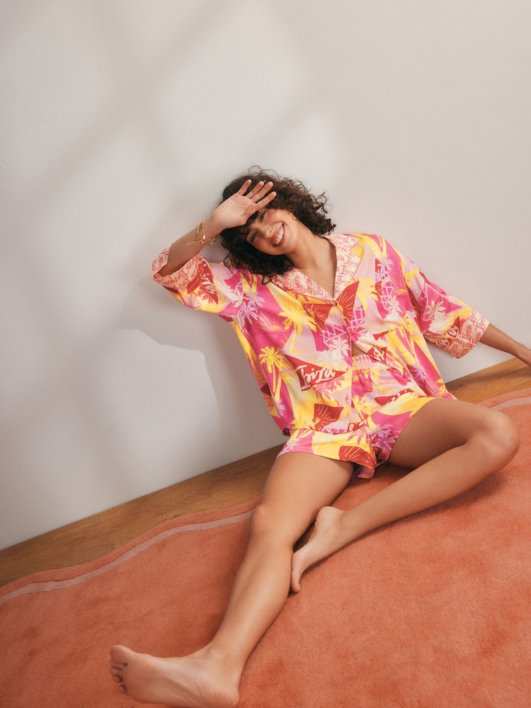 Ensemble pyjama court Rockett St George À boutons Ibiza - Image 2 of 10