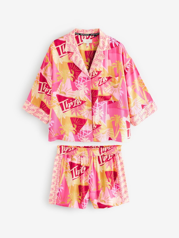 Ensemble pyjama court Rockett St George À boutons Ibiza - Image 6 of 10