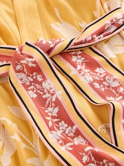 Rockett St George Ochre Yellow Floral Print Embroidered Robe - Image 6 of 6