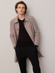 Stone Lightweight Shower Resistant Trench Coat - Image 1 of 5