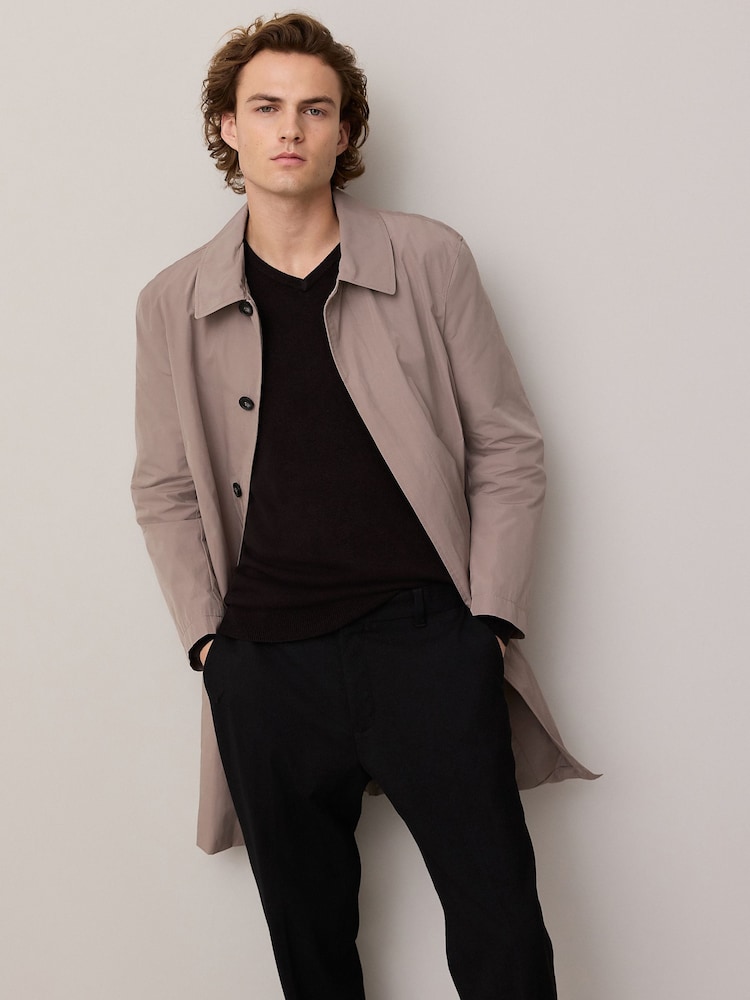 Stone Lightweight Shower Resistant Trench Coat - Image 1 of 5