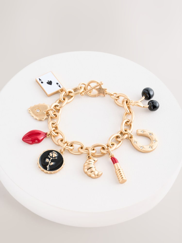 Rockett St George Gold Tone Gold Charms Bracelet - Image 4 of 6