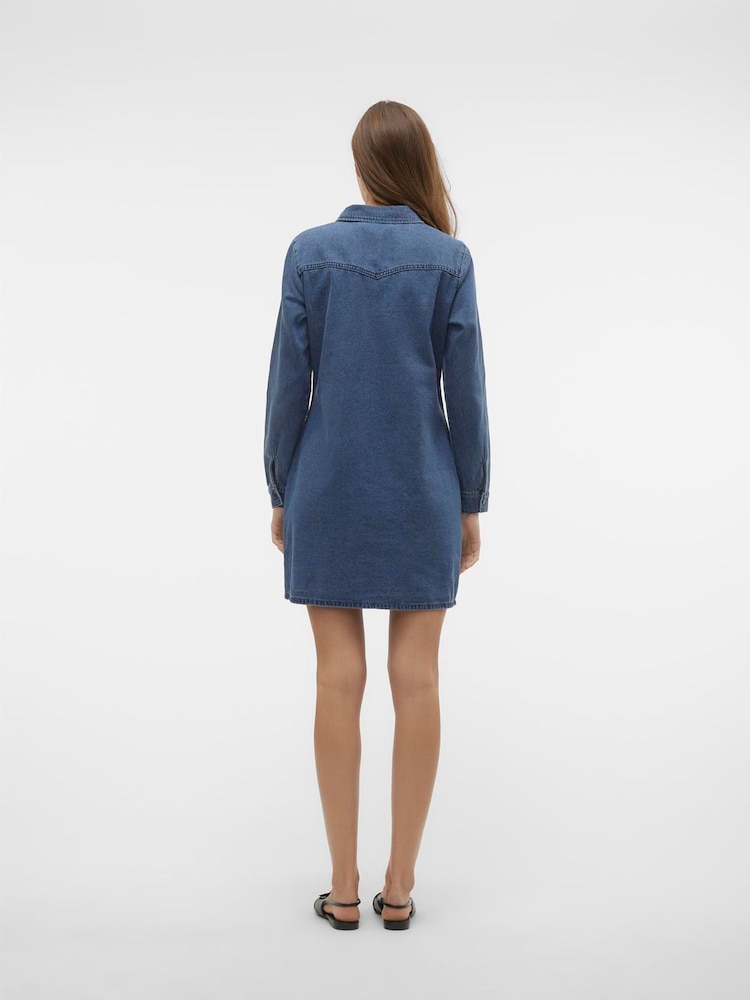 Rochie VERO MODA cu mânecă lungă din denim - Image 3 of 4