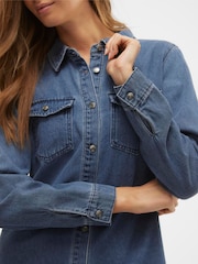 VERO MODA Blue Long Sleeve Denim Dress - Image 4 of 4