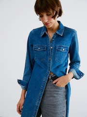 VERO MODA Blue Long Sleeve Denim Dress - Image 6 of 9
